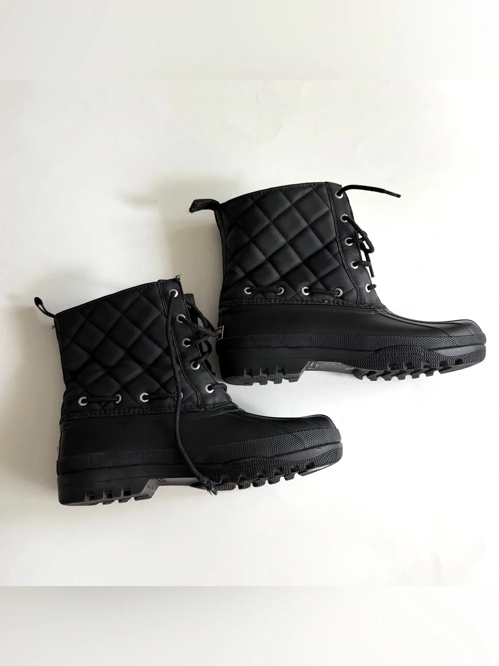 Sperry Women’s Gosling Quilted Black Waterproof Duck Boots Size 8 Style STS83693
